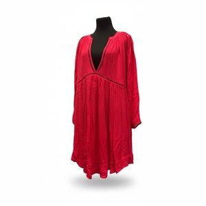 Vibrant pink V-Neck Dress